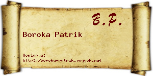 Boroka Patrik névjegykártya