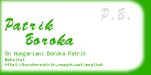 patrik boroka business card